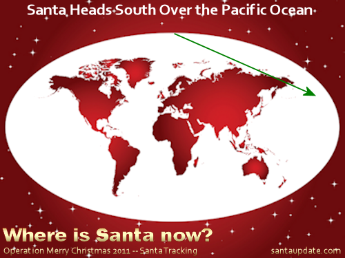 Santa Heads South Over the Pacific Ocean 1